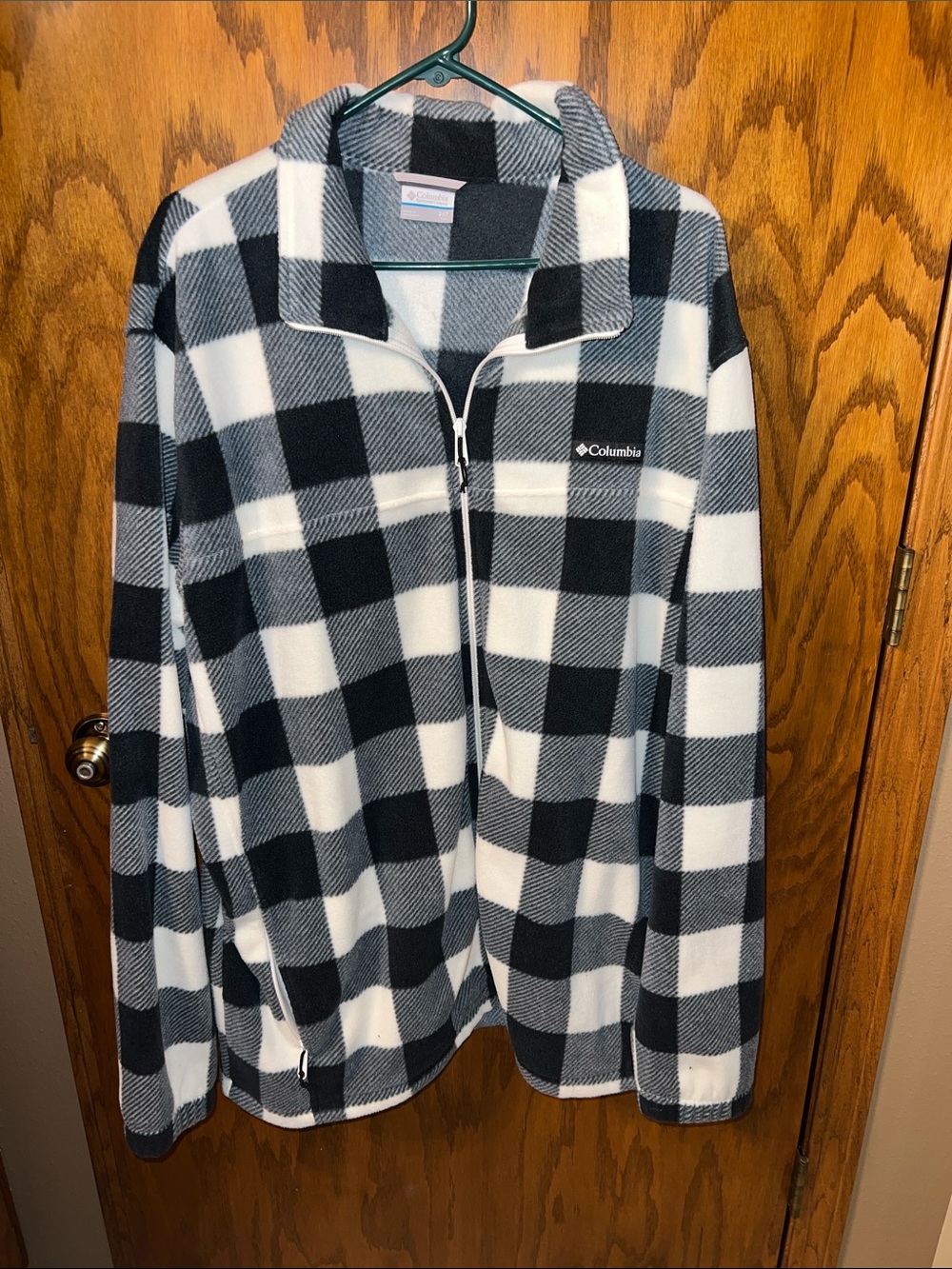 Columbia Black & White Buffalo Check Fleece Jacket